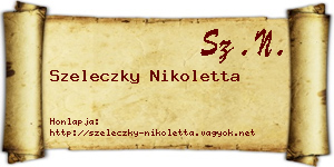 Szeleczky Nikoletta névjegykártya