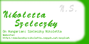 nikoletta szeleczky business card